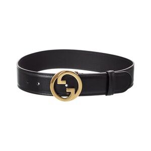 Gucci Gg Blondie Leather Belt, Black